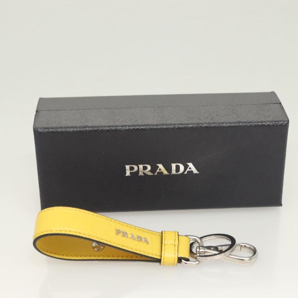 PRADA Key Holder Leather Yellow Auth 127891M - Picture 7 of 7